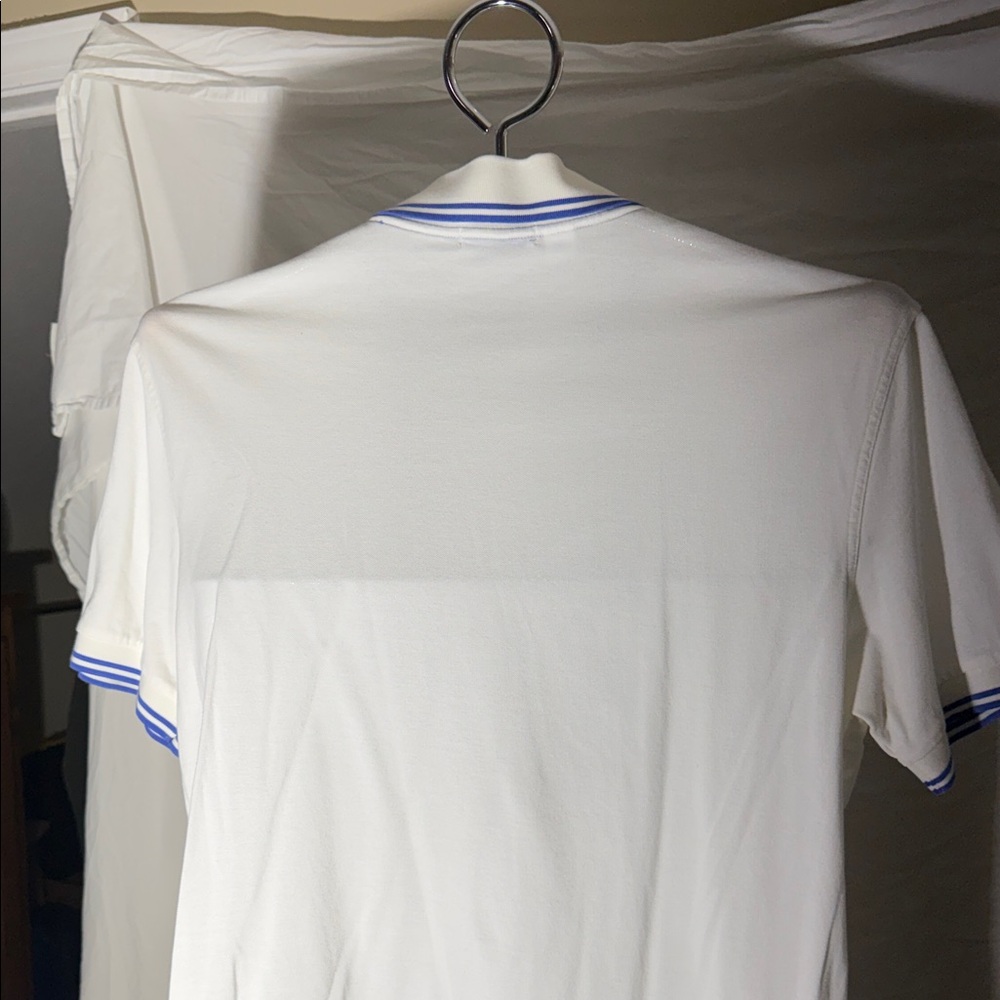 Southern Tide White Polo with Blue Stripe Trim - Picture 7 of 8